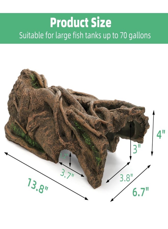 Jowgut Aquarium Resin Bark, Large Hollow Tree Trunk Ornament, Bettas House Cave Terrarium Decor for Lizard, Snake, Reptile, Fish, Amphibians - Image 2